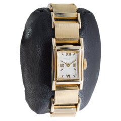 Vintage Vacheron & Constantin Ladies 14 Karat Gold Art Deco Bracelet Watch circa 1940s