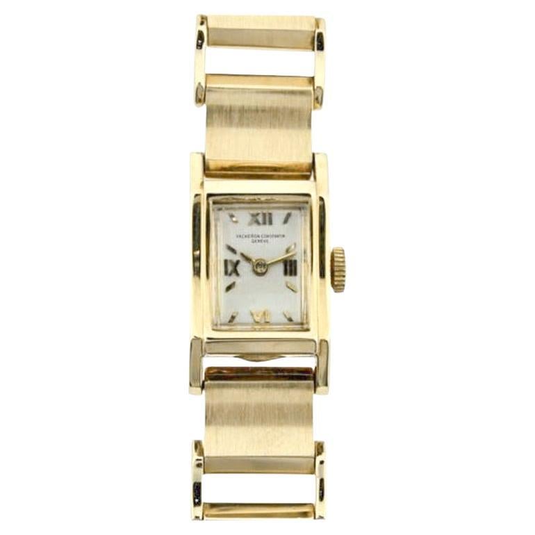 Vacheron & Constantin Ladies 14 Karat Gold Art Deco Bracelet Watch circa 1940s 1