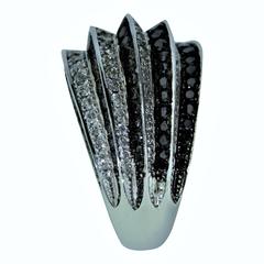 Black and White Diamond Gold Ring