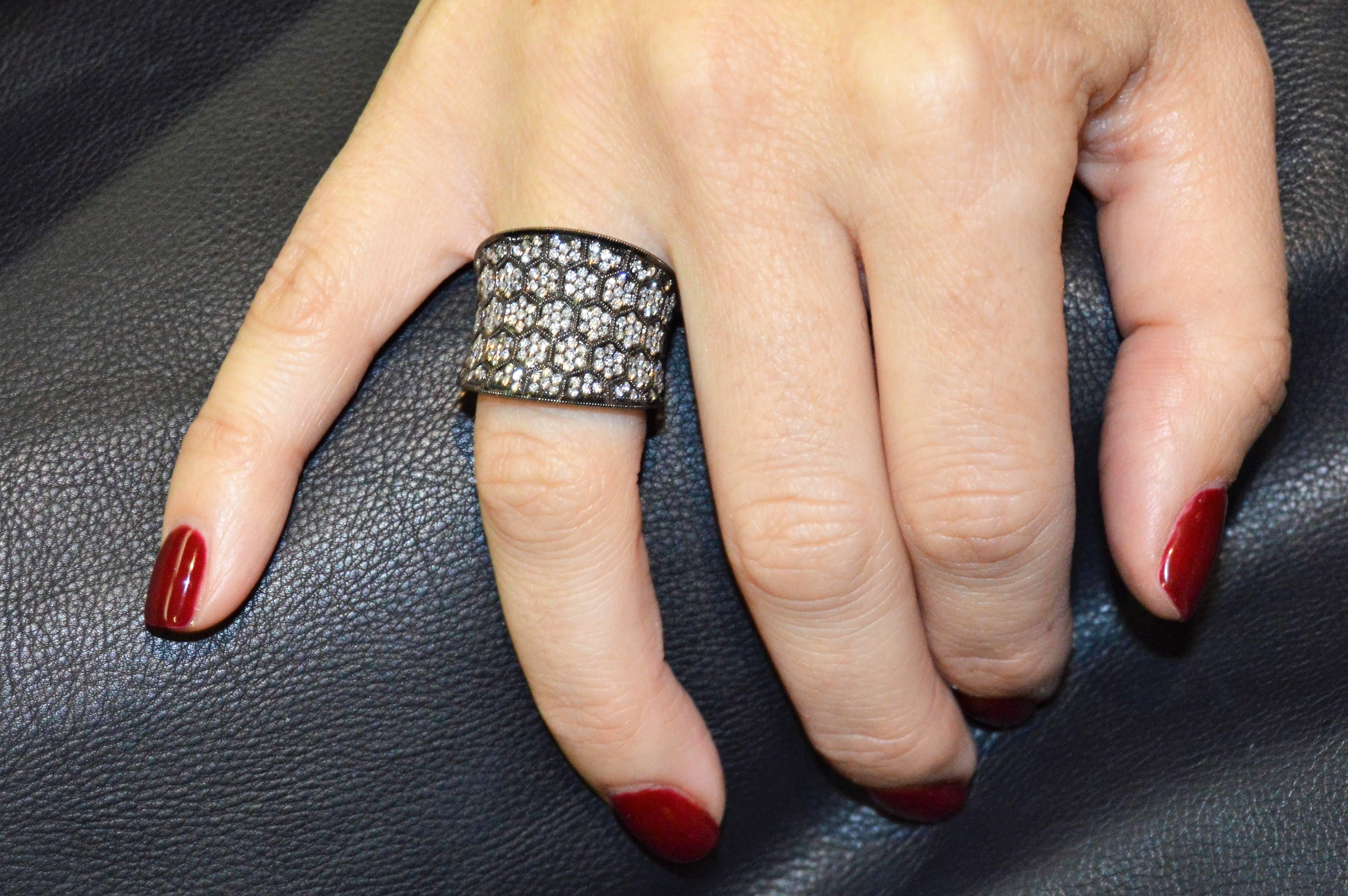 Women's  Diamond 18K Anodized Gold Ring