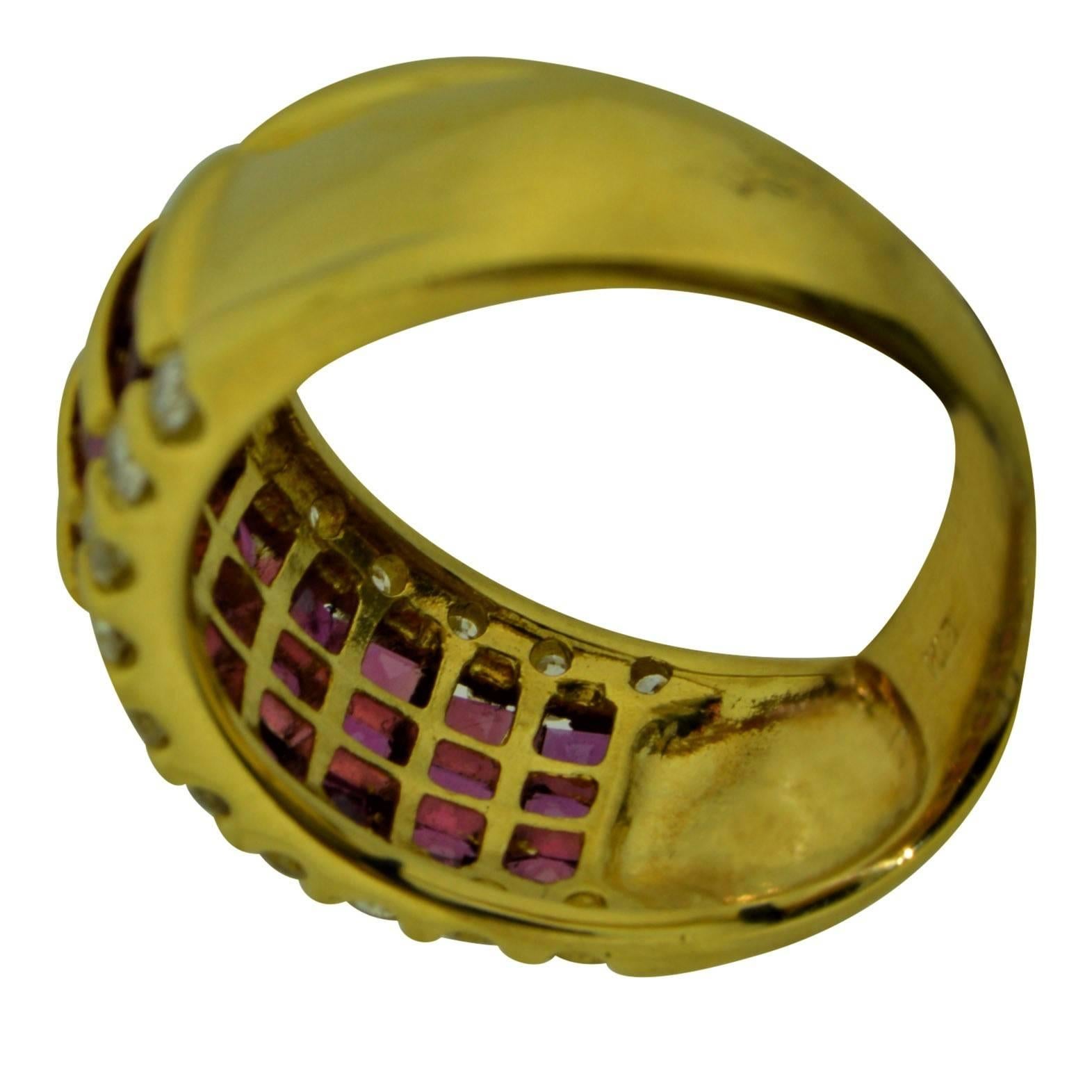 Women's Estate Ruby, Diamond and Gold Ring