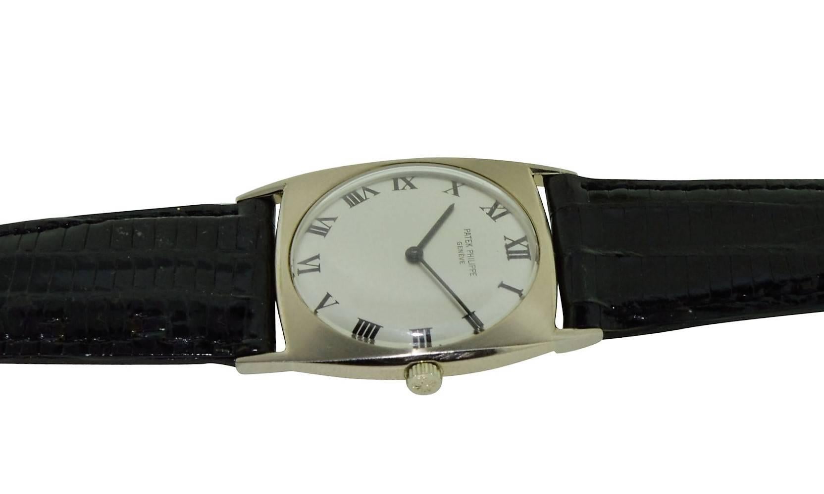 Women's or Men's Patek Philippe 18Kt. White Gold Dress Style Wrist Watch w/ Archival Document