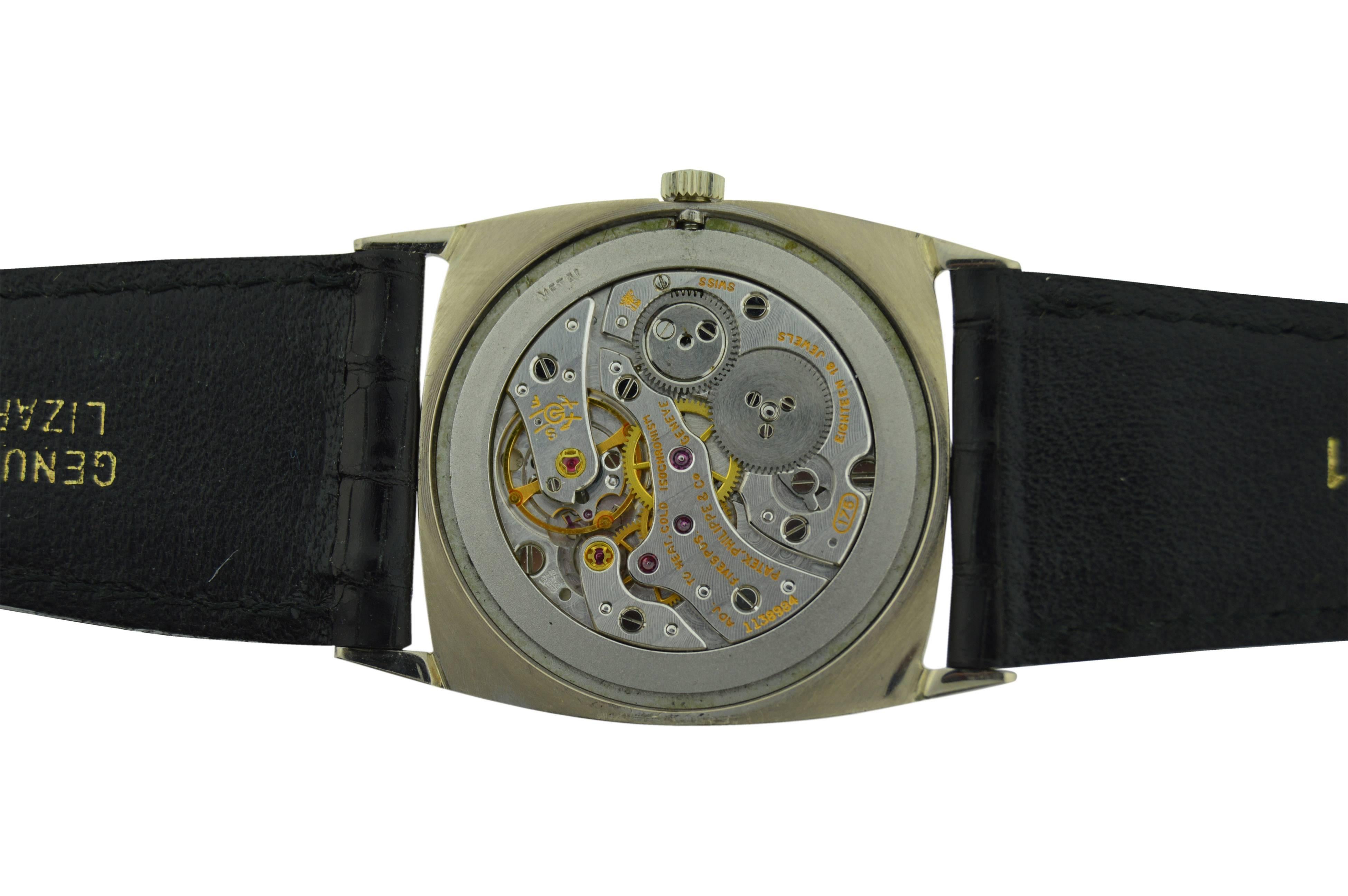 Patek Philippe 18Kt. White Gold Dress Style Wrist Watch w/ Archival Document 1