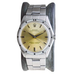 Rolex Montre Oyster Perpetual en acier inoxydable avec cadran patiné d'origine, années 1960