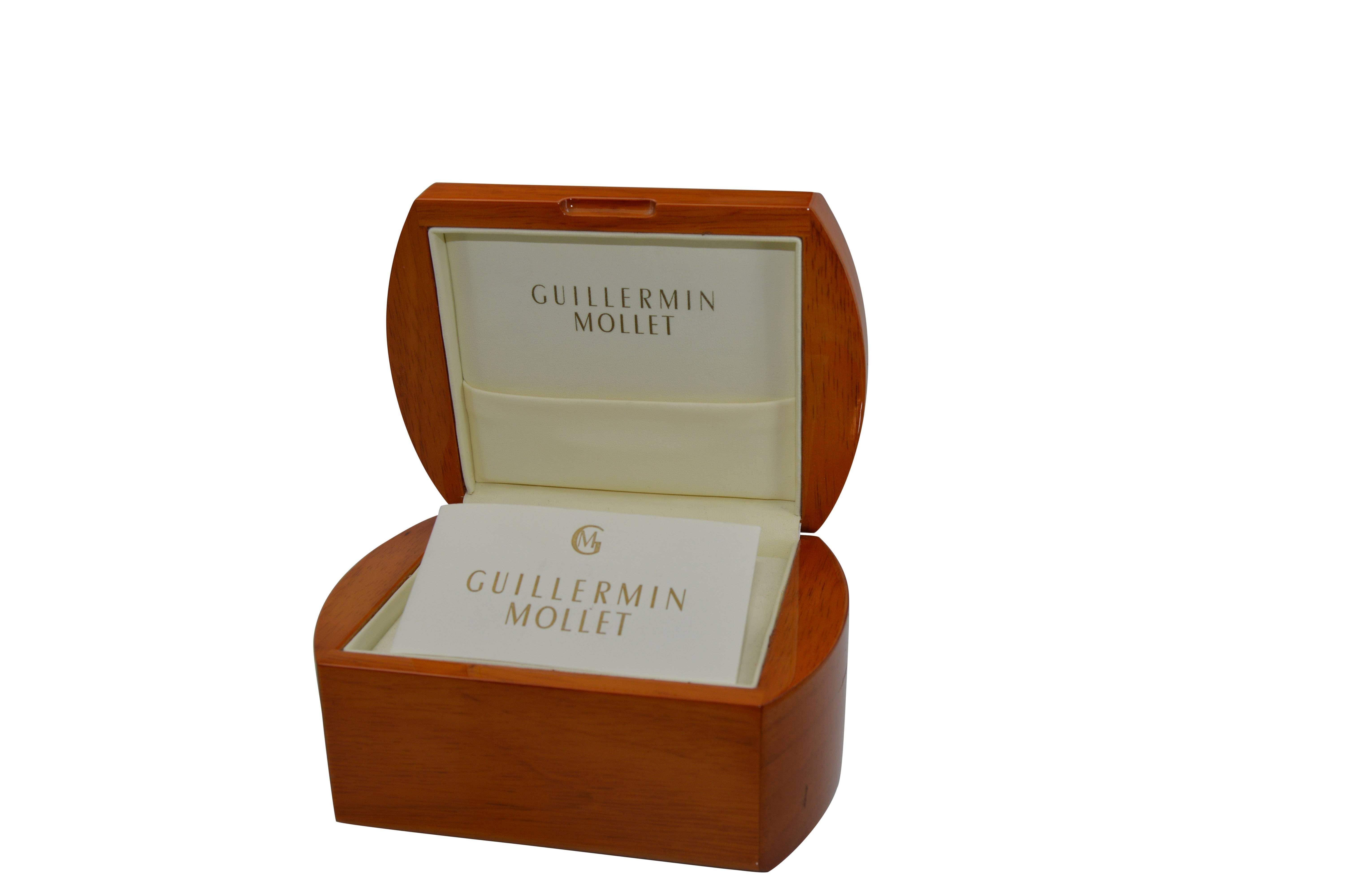 Modernist Guillermin Mollet White Gold Number One to One Automatic Wristwatch For Sale
