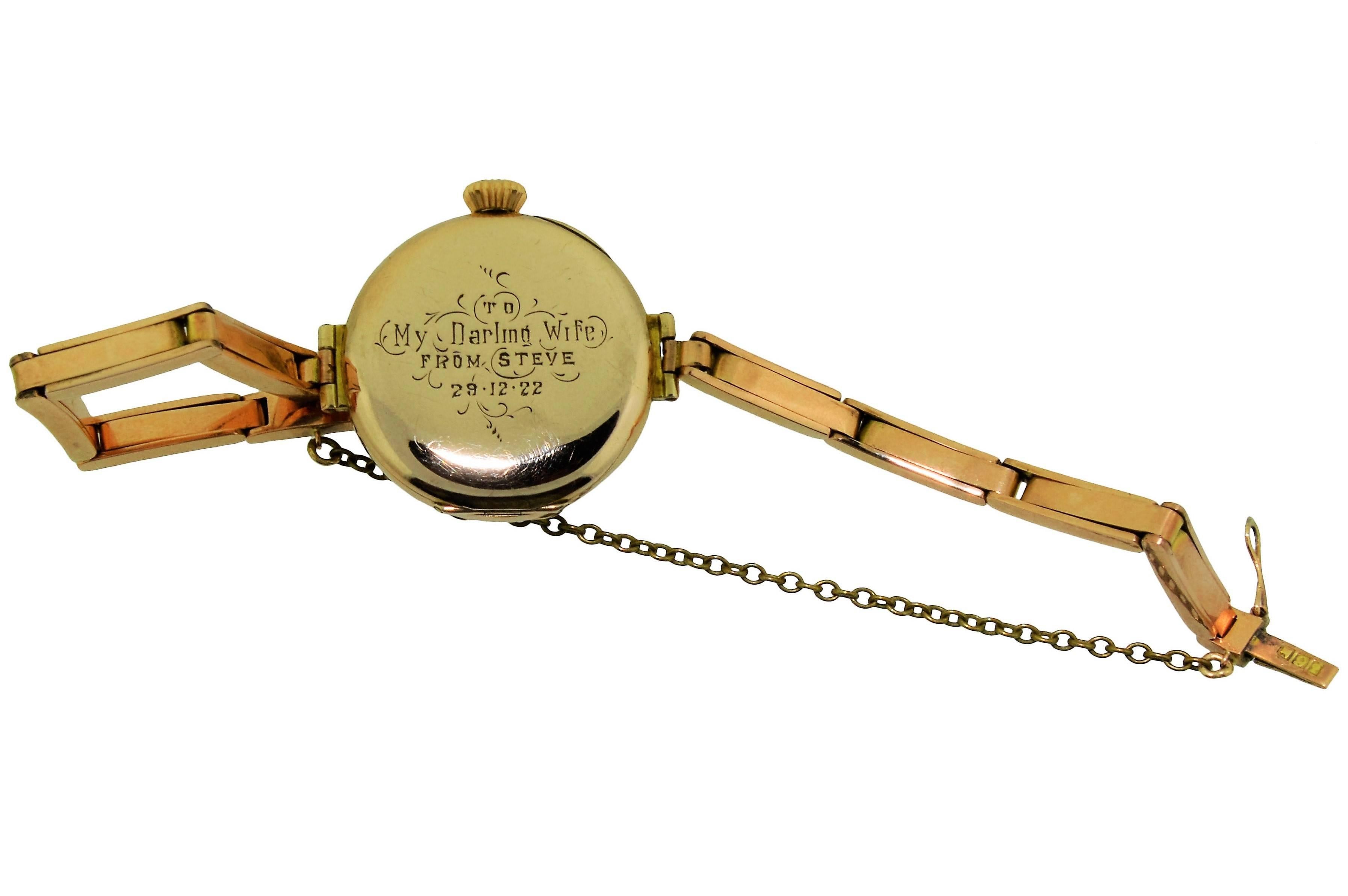 Women's Rolex Watch Company Ladies Rose Gold Diamond Wristwatch