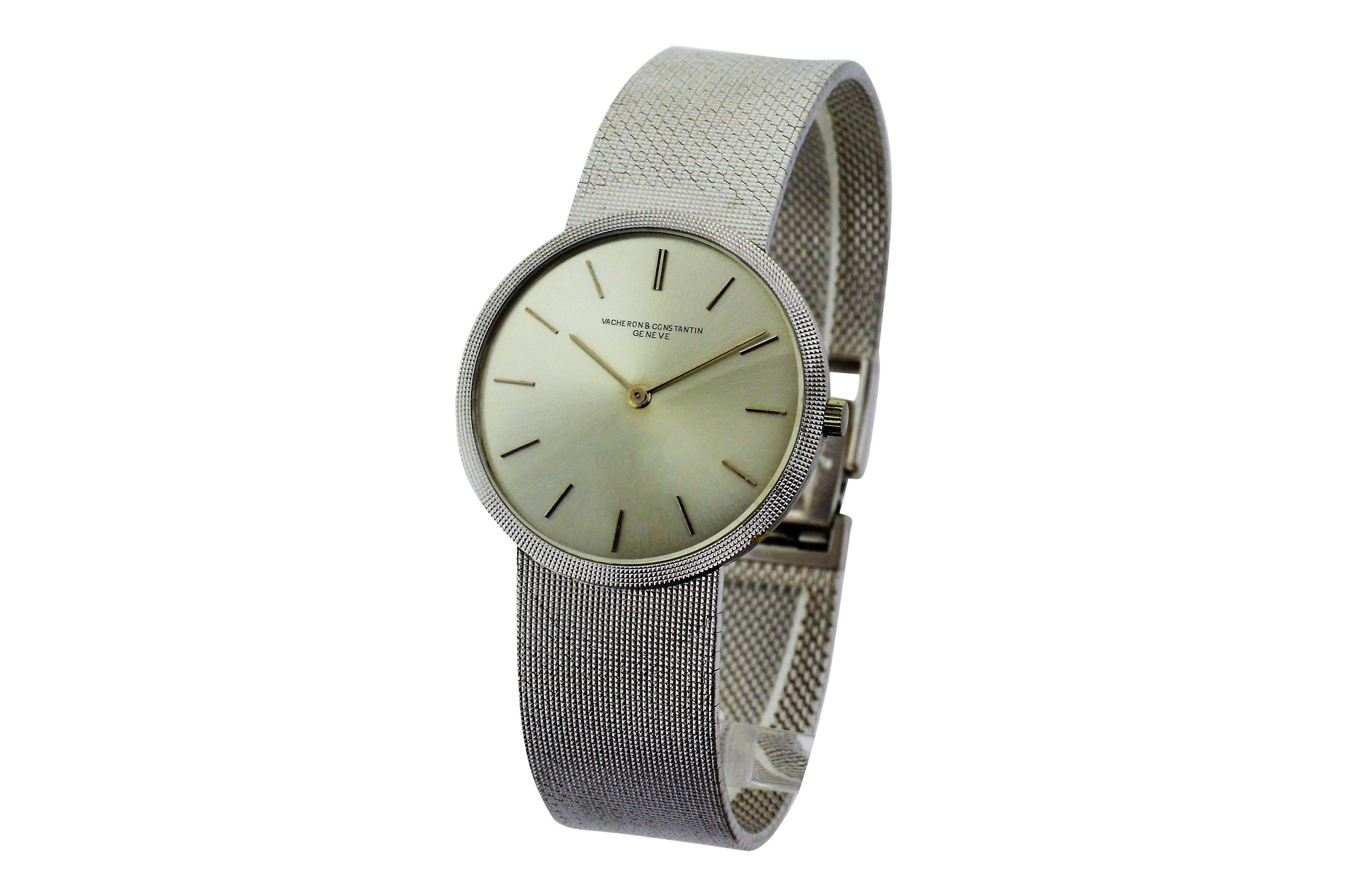 Vacheron and Constantin White Gold Dress Bracelet Watch For Sale at ...