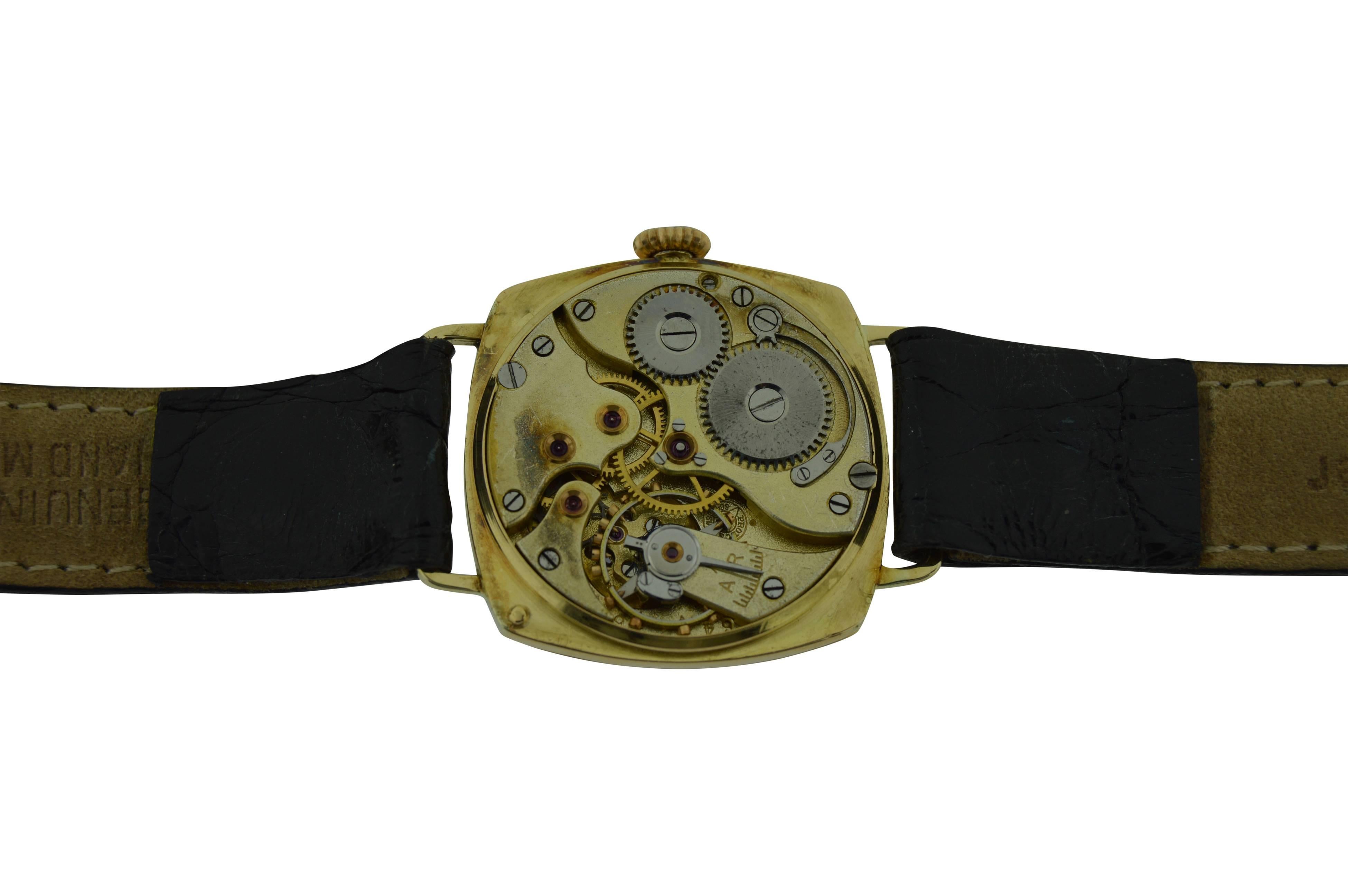 Women's I.W.C. Schaffhausen Yellow Gold Cushion Shape Wristwatch