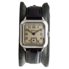 Hamilton Weißgold gefüllt Art Deco Uhr mit "A.N zu H.B" eingraviert circa 1920s