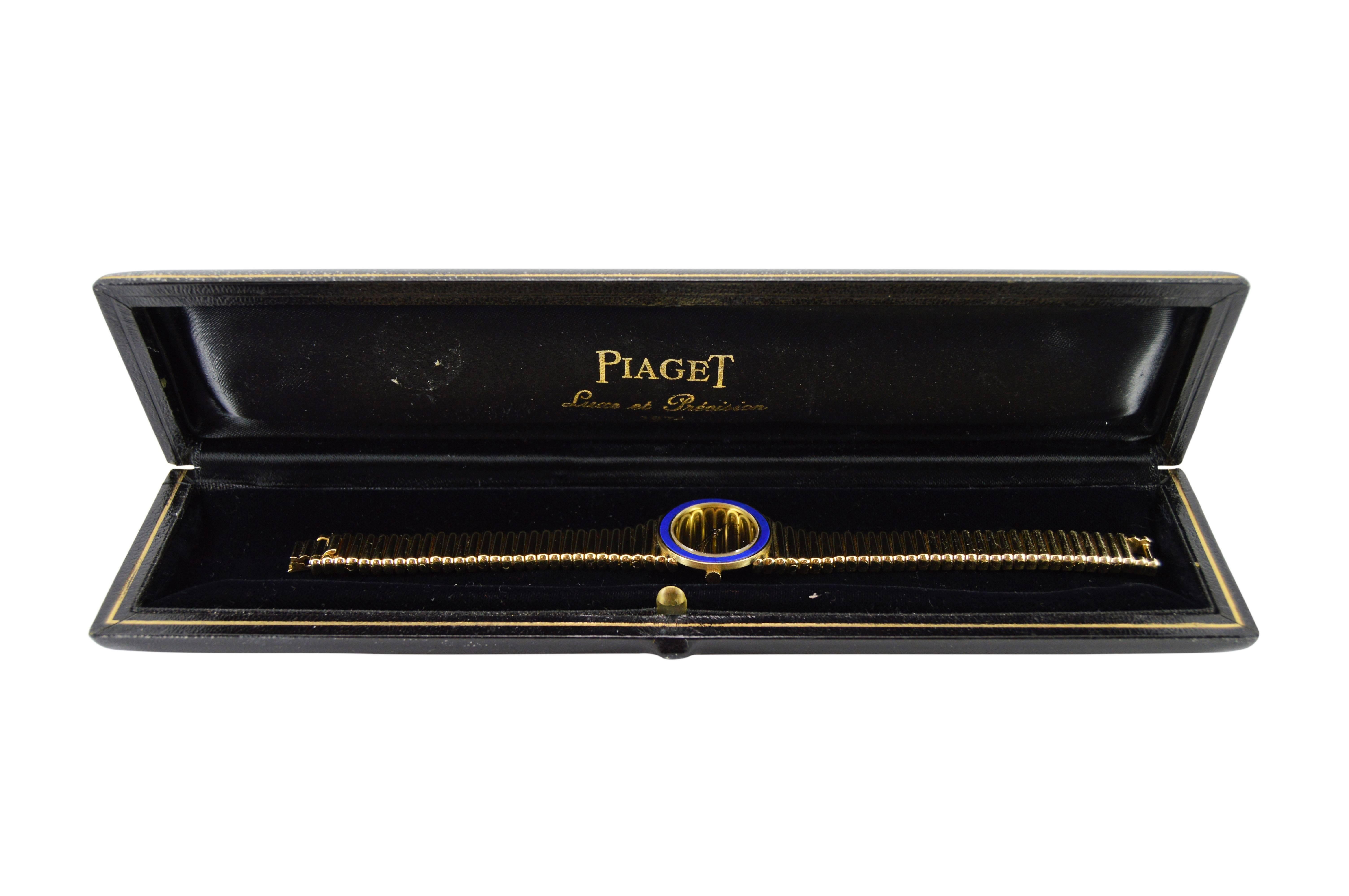 Women's Piaget Ladies Yellow Gold Lapis Lazuli Bracelet Watch