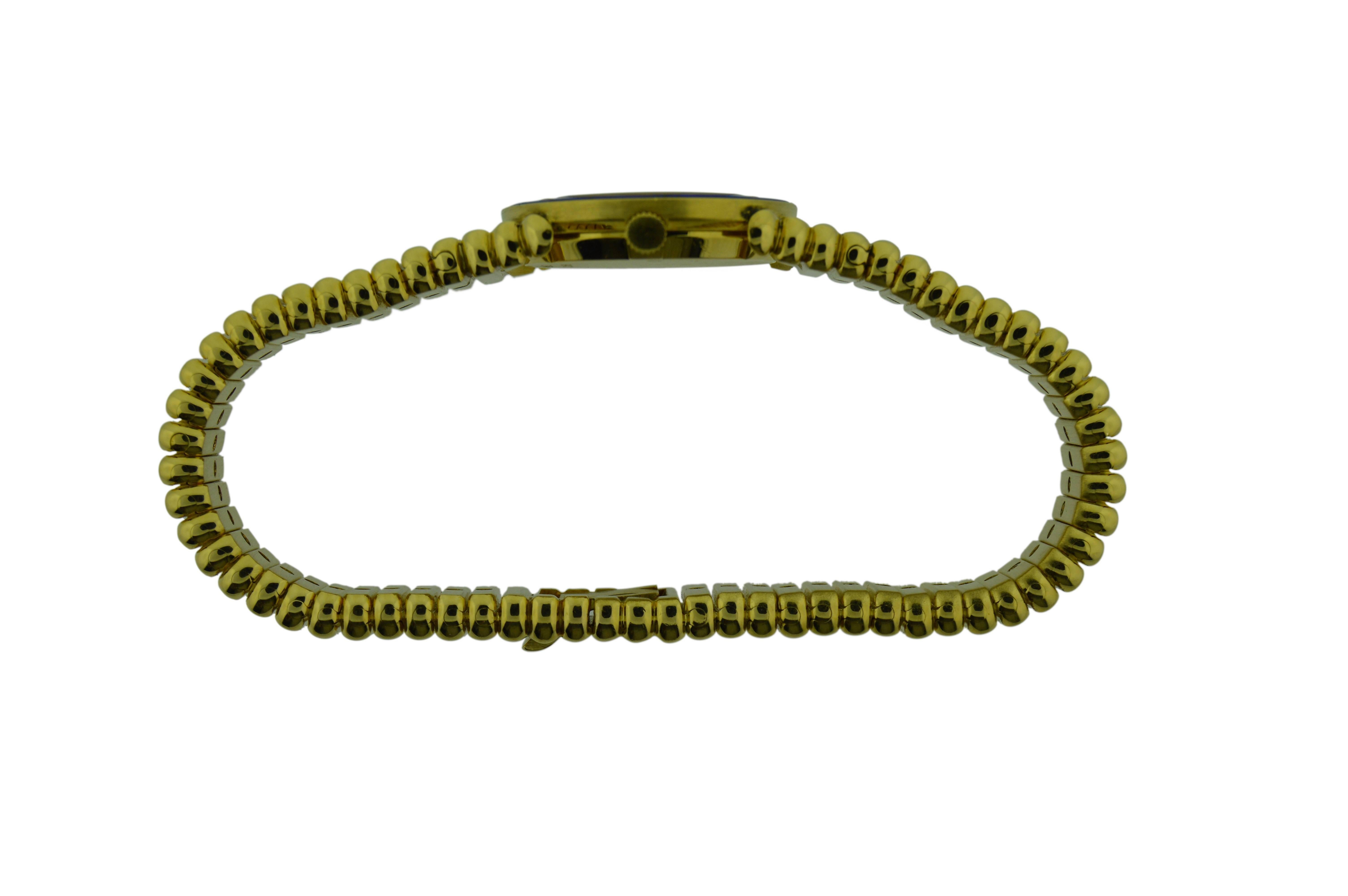Piaget Ladies Yellow Gold Lapis Lazuli Bracelet Watch 1