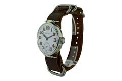 Pavel Buhre Silver Original Campaign Style Manual Wind Wristwatch