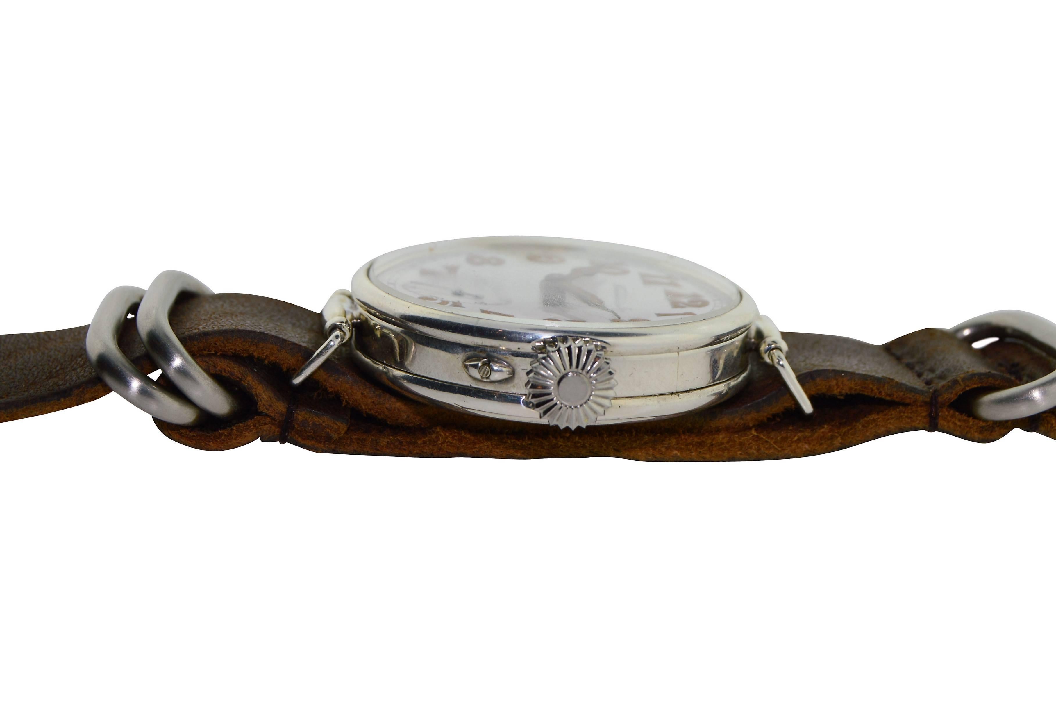 Art Deco Pavel Buhre Silver Original Campaign Style Manual Wind Wristwatch