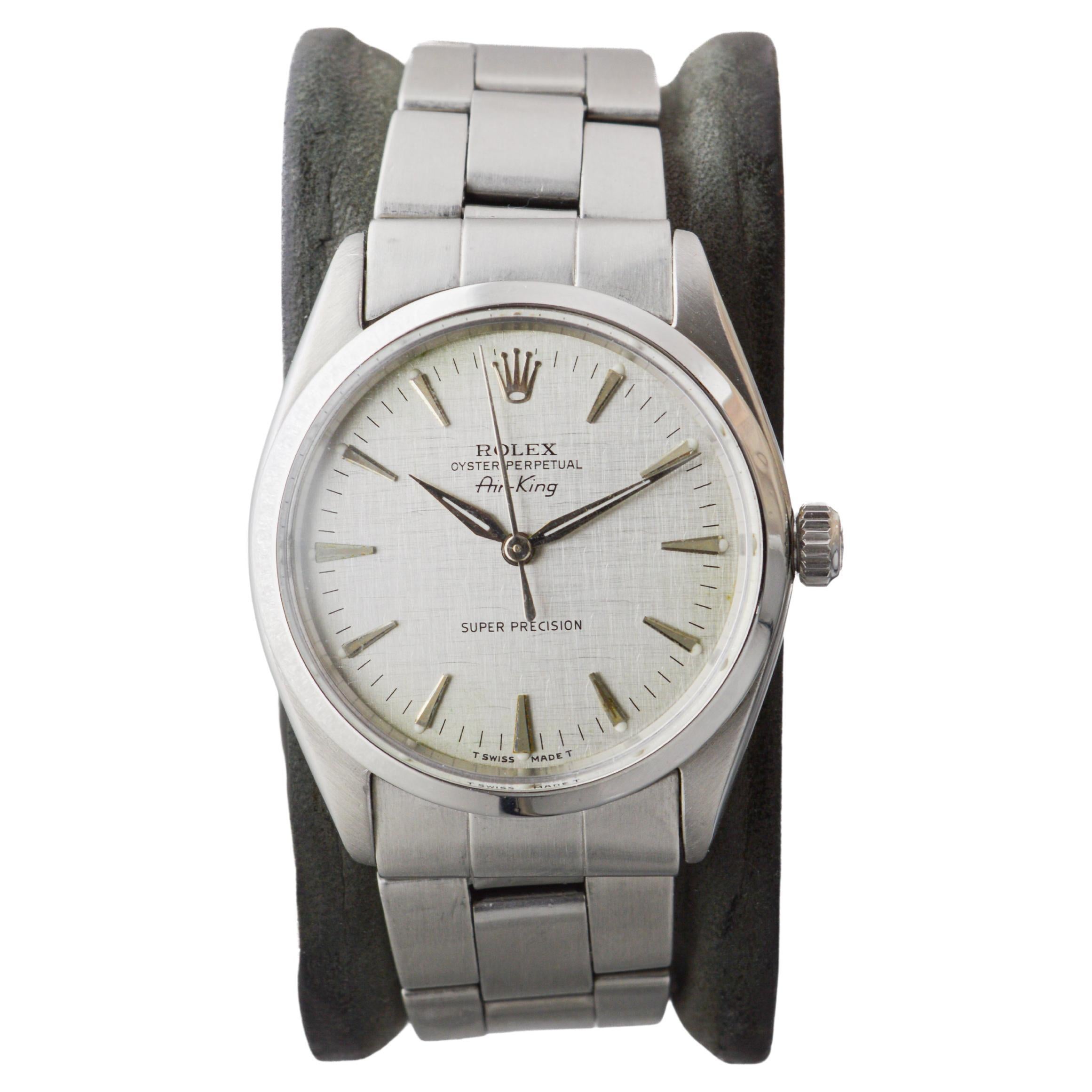 Rolex Air King avec un rare cadran original grainé horizontal de 1964