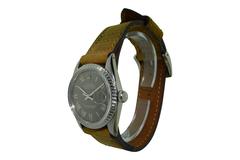 Rolex Stainless Steel Datejust w/ Rare Charcoal Roman Dial Watch circa 1967