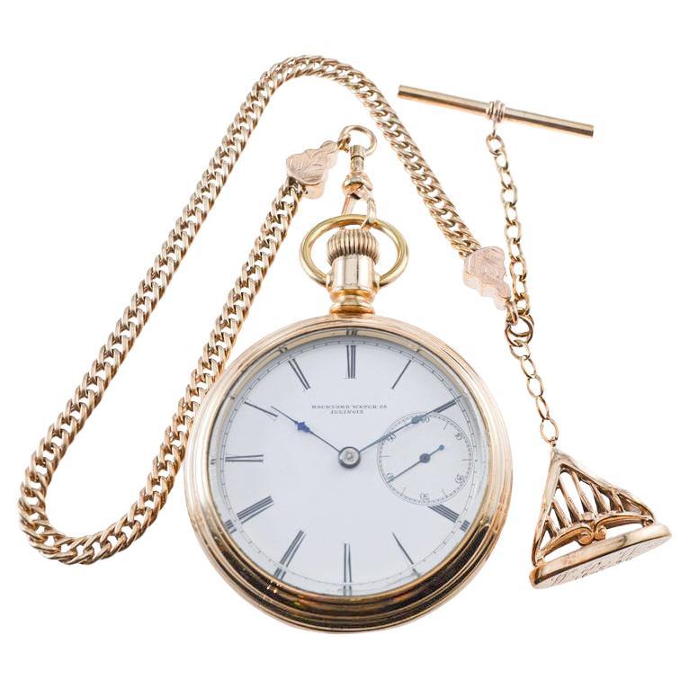 Rockford Watch Co. Or rempli d'un rare bouclier anti magnétique de 1870 en vente