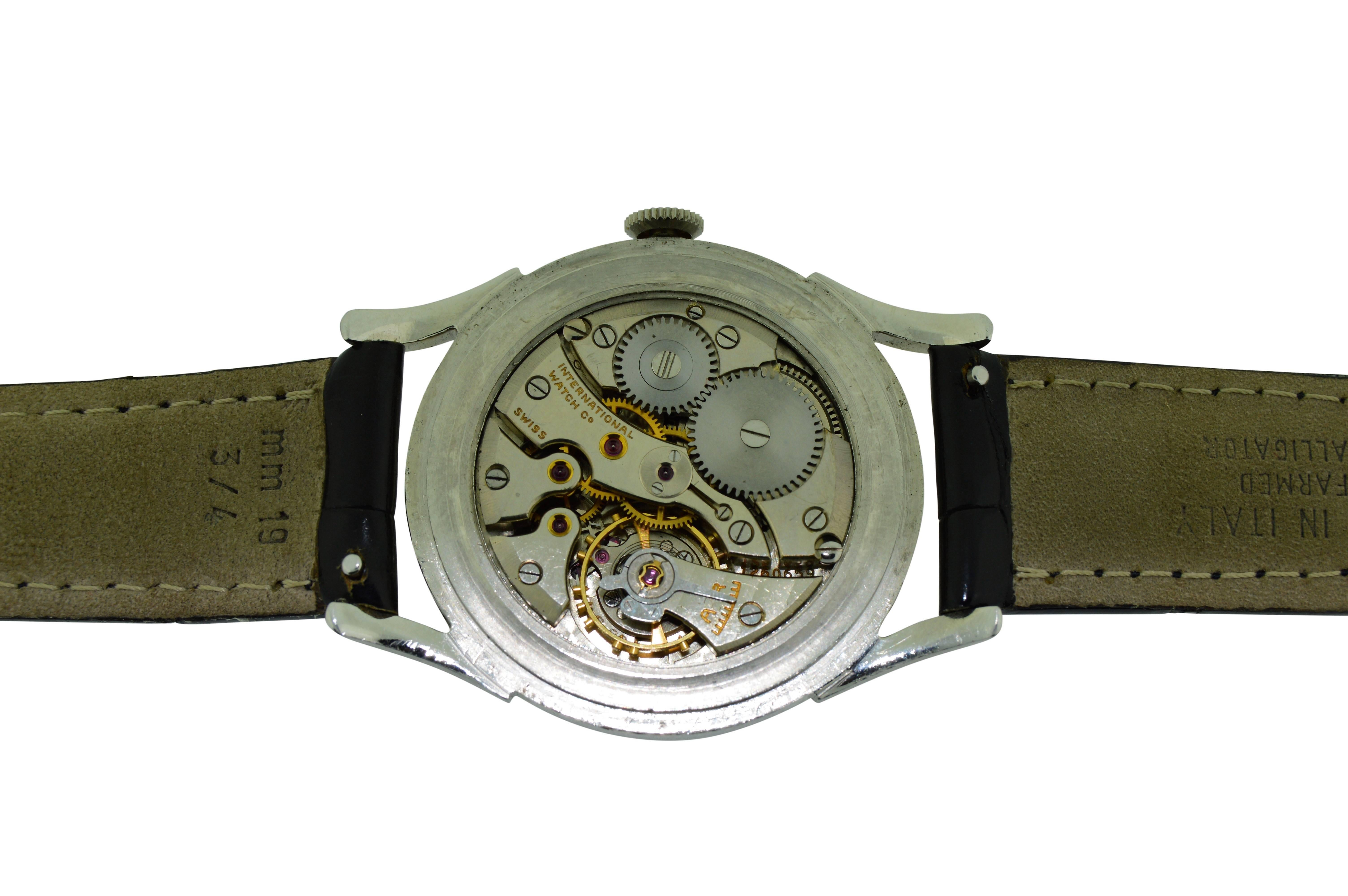International Watch Co. Stainless Steel Art Deco Style Manual Watch 1