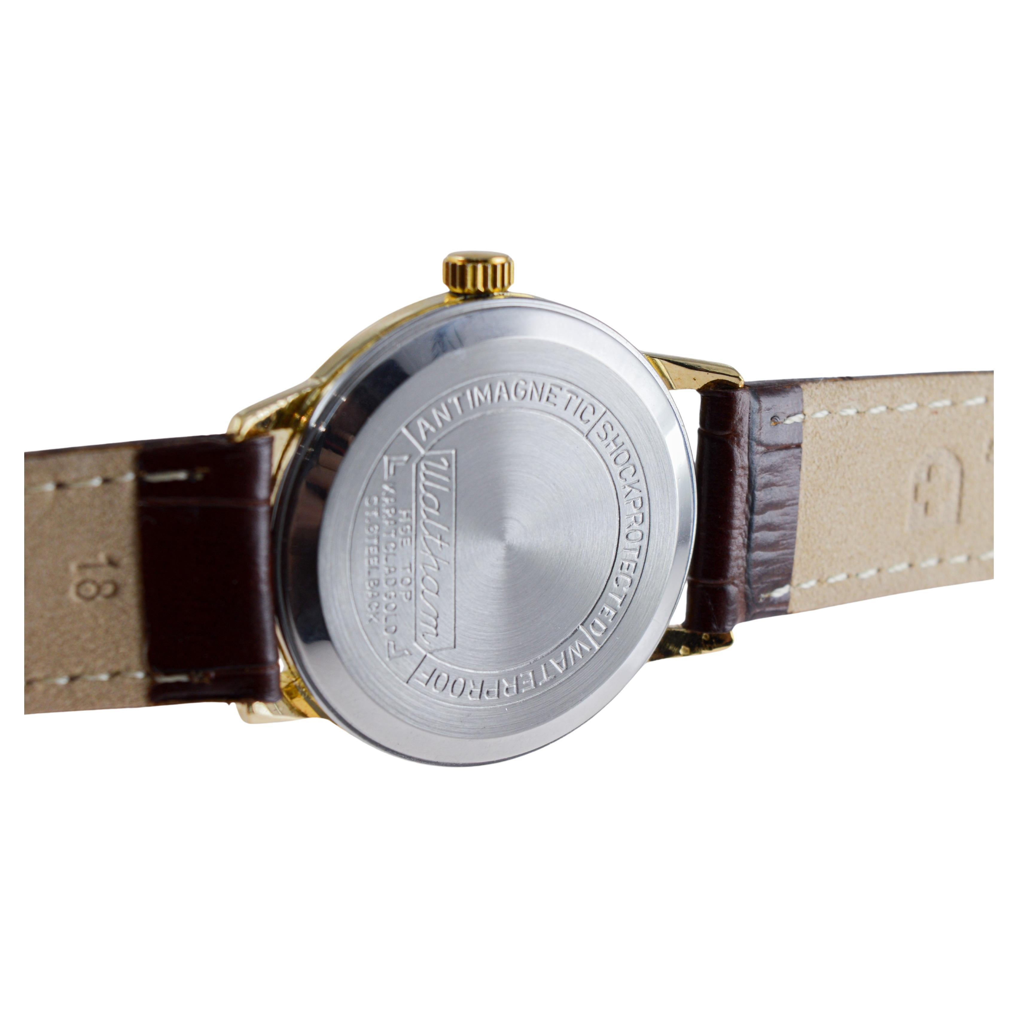Montre Art Déco en or jaune de Waltham, circa 1950 en vente 7