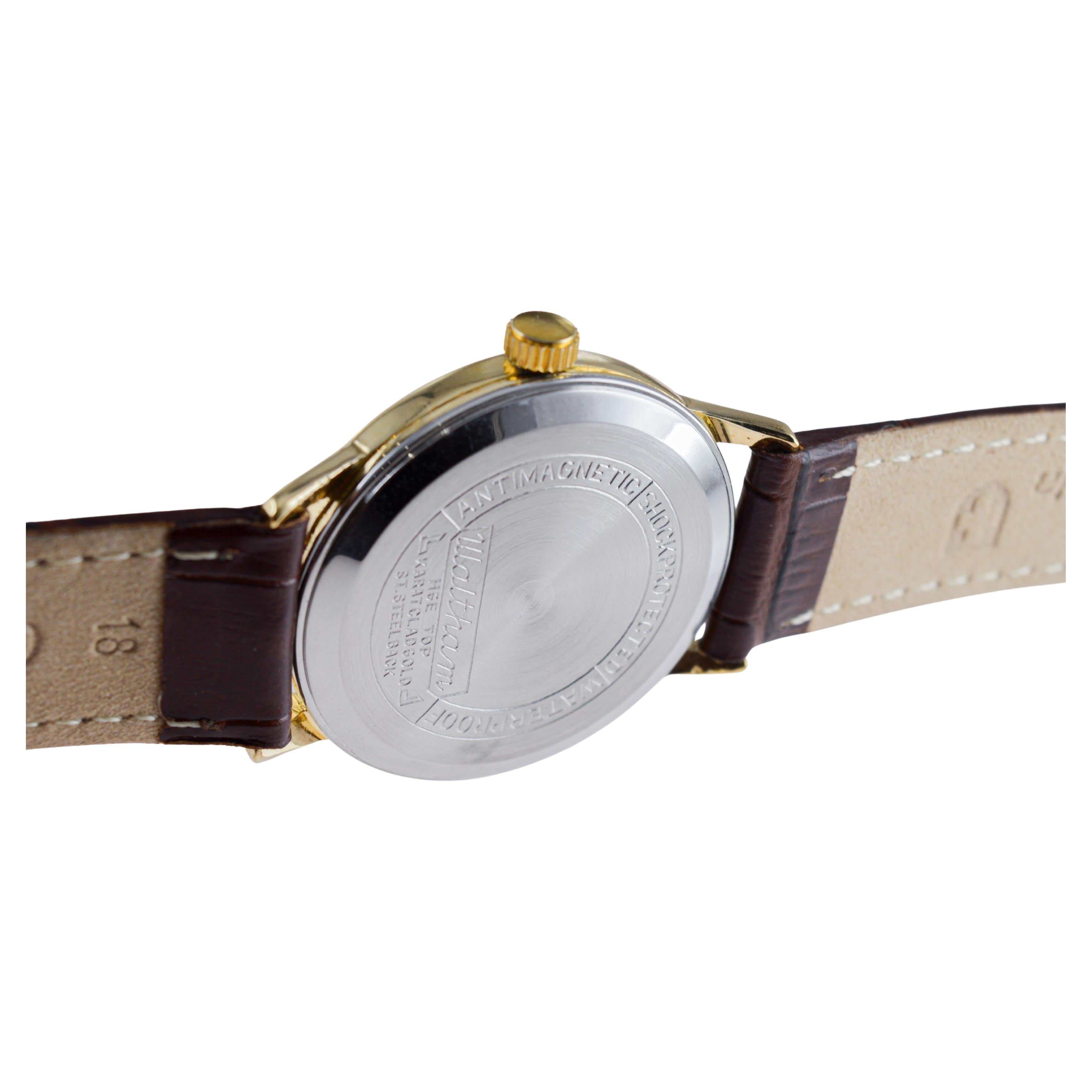Montre Art Déco en or jaune de Waltham, circa 1950 en vente 6