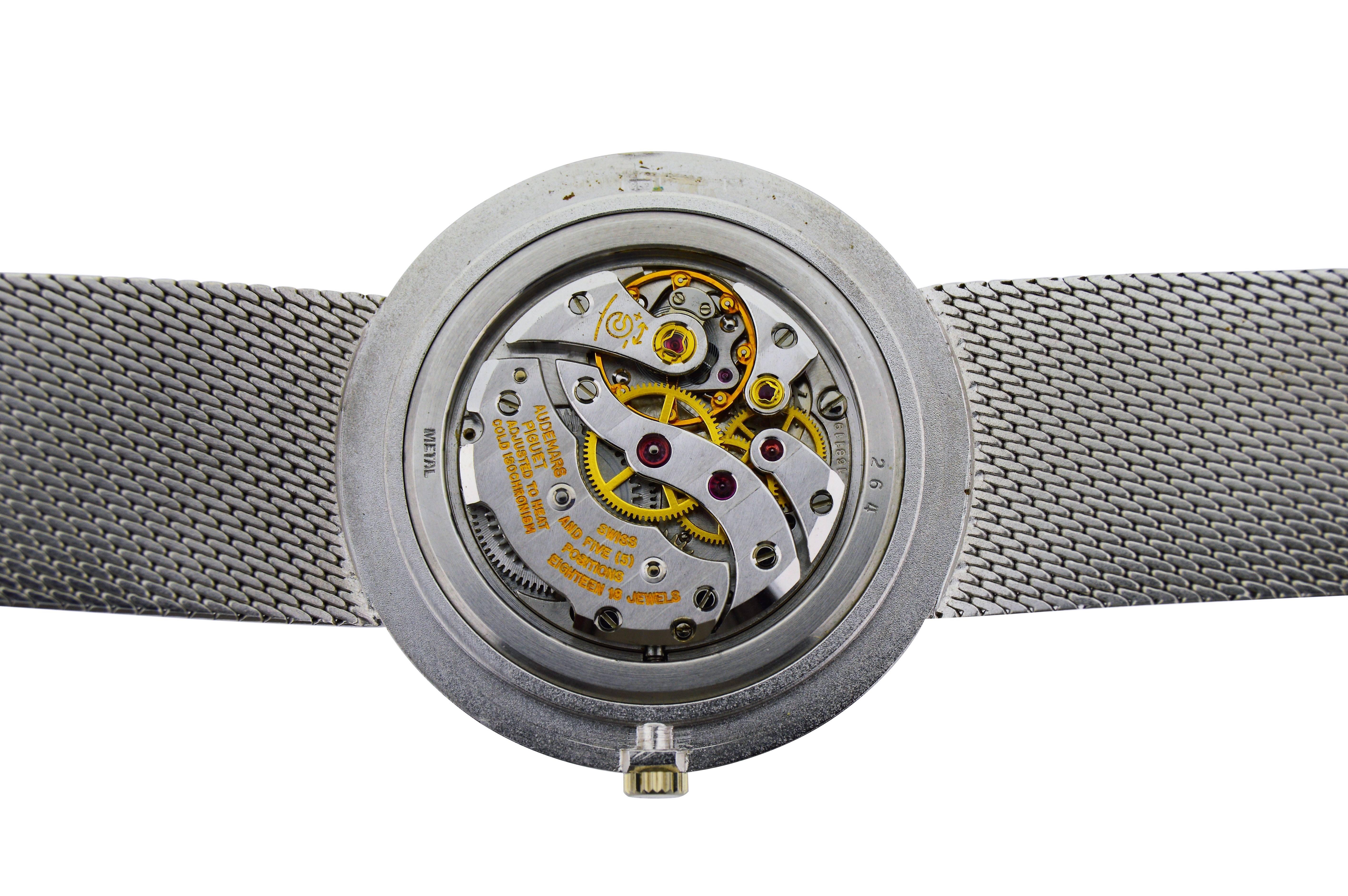 Women's or Men's Audemars Piguet White Gold Ultra Thin Manual Winding Watch