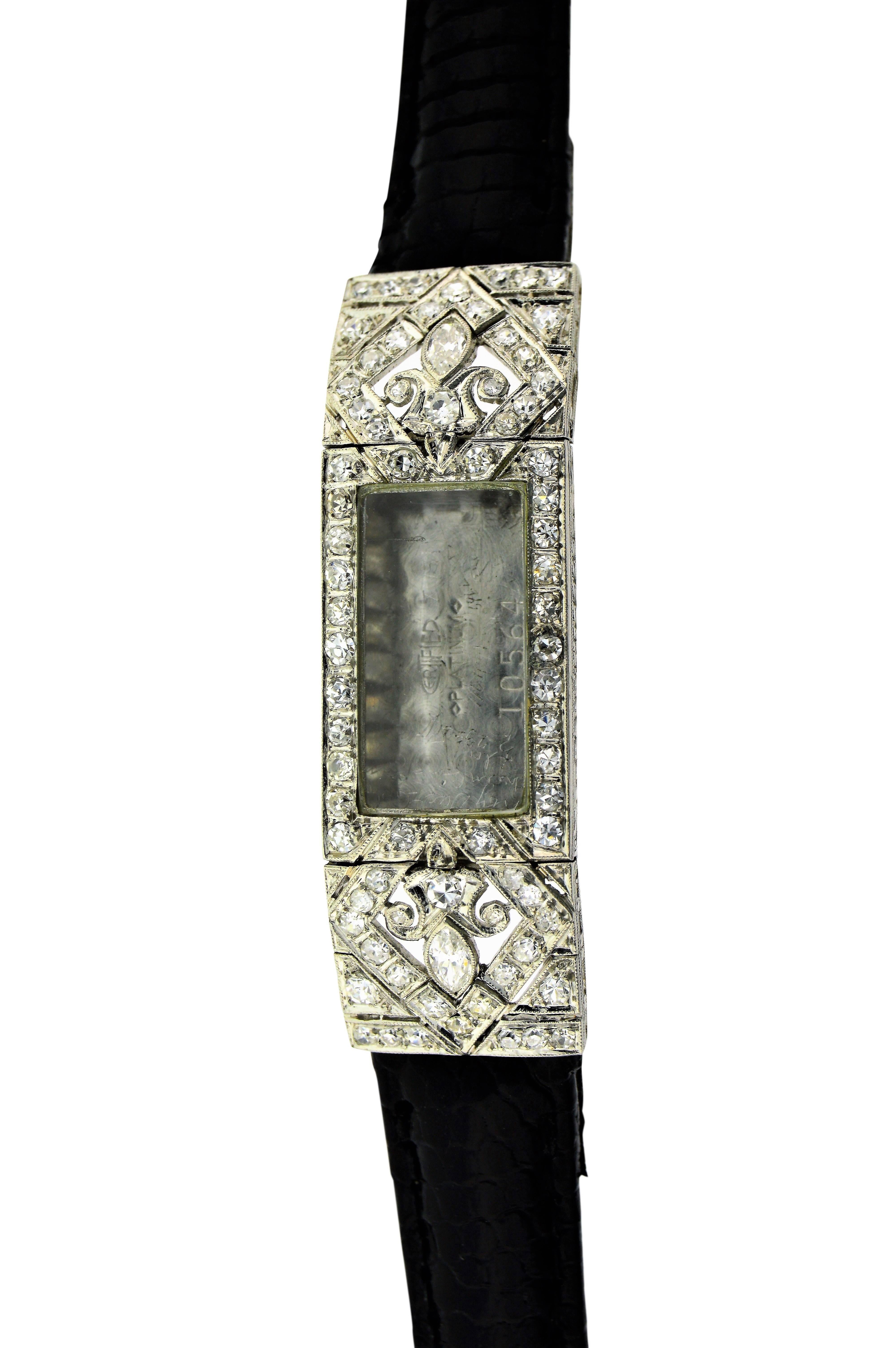 Tiffany & Co. Ladies Platinum Art Deco Manual Winding Dress Watch 1