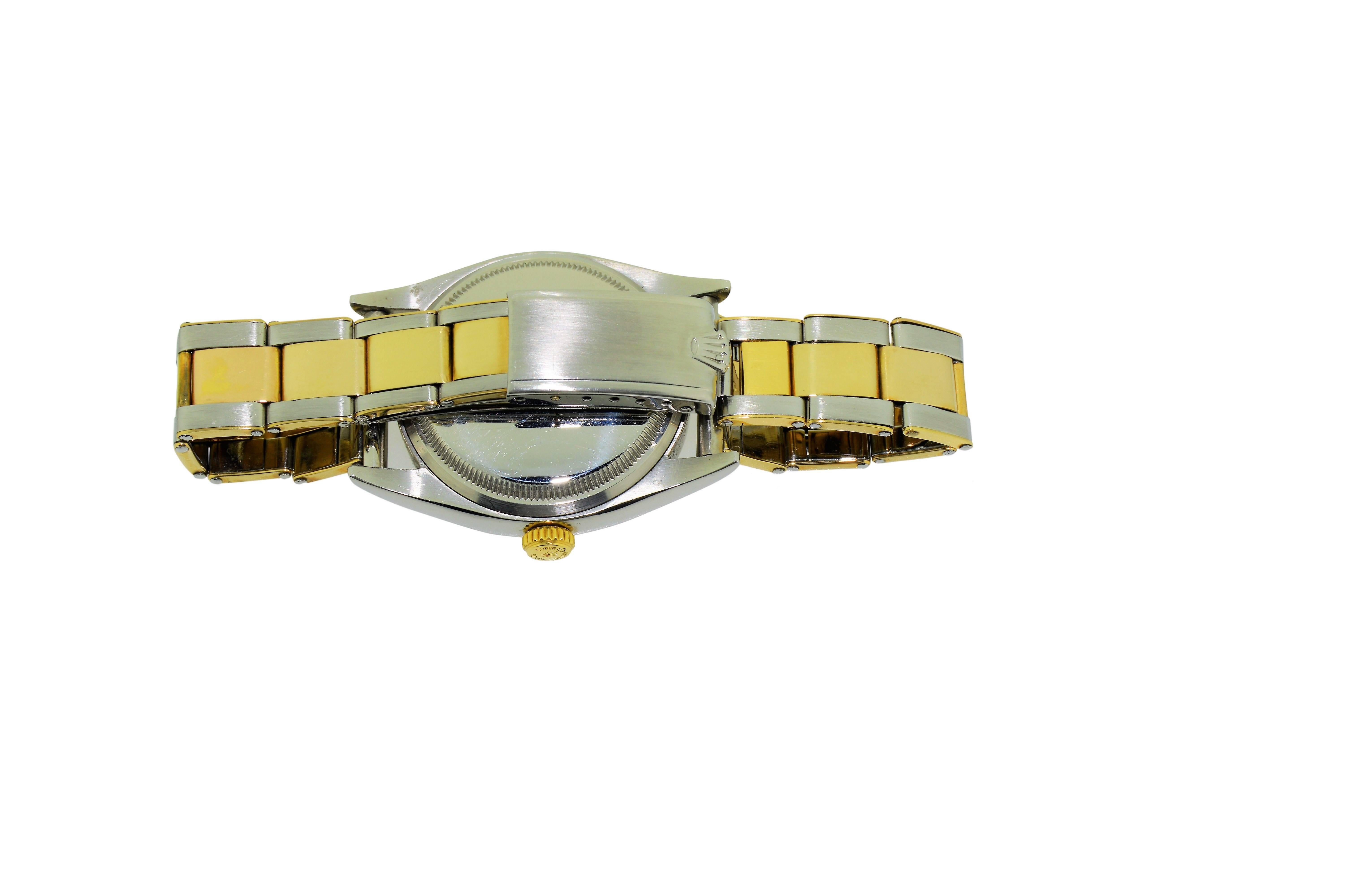 Rolex Yellow Gold Stainless Steel Datejust Perpetual Winding Wristwatch In Excellent Condition In Long Beach, CA