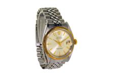Rolex Stainless Steel Yellow Gold Early Datejust Patinated Dial Watch