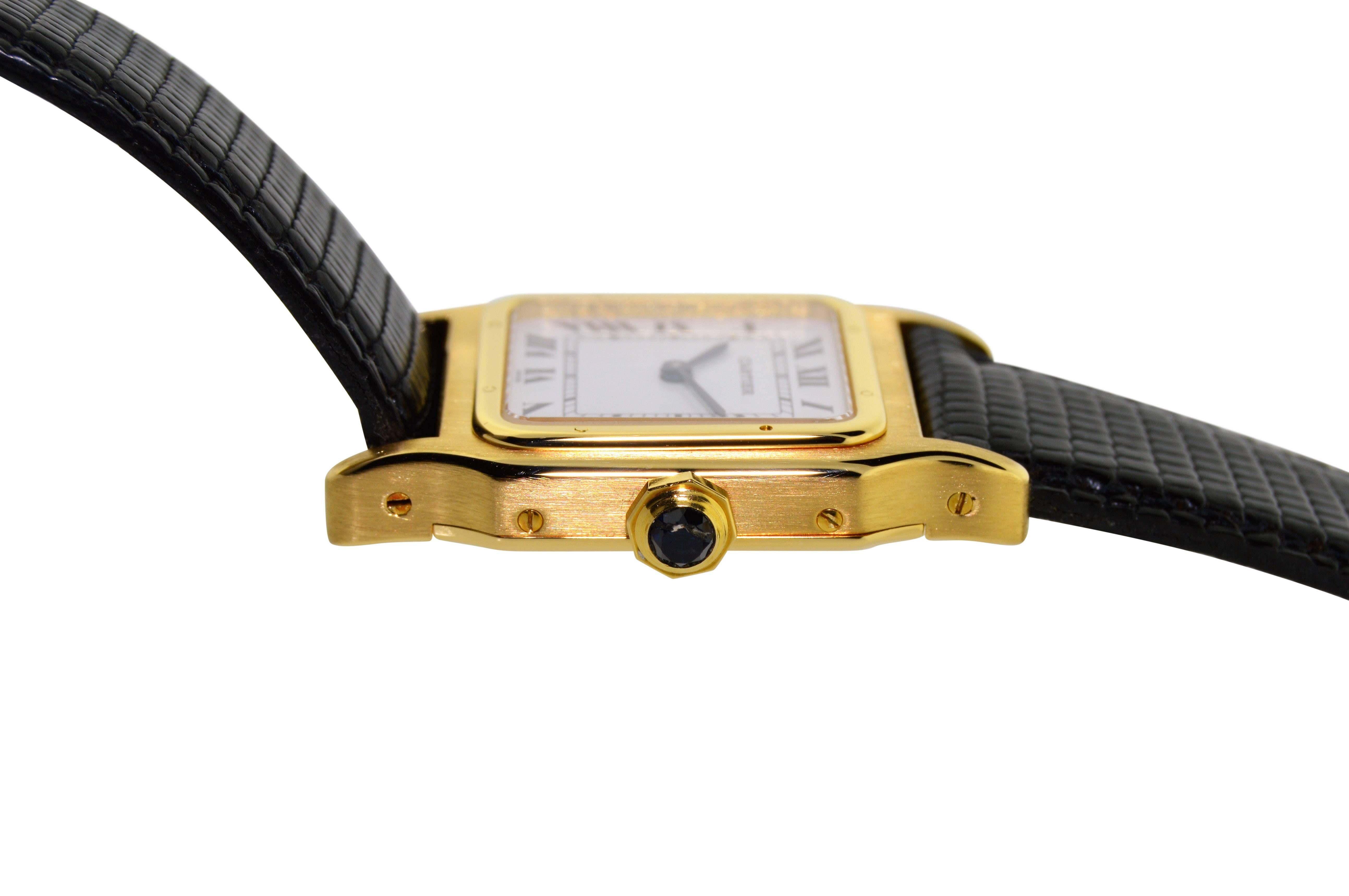 Cartier Santos 18 Kt. Gold Manual Winding Watch In New Condition In Long Beach, CA