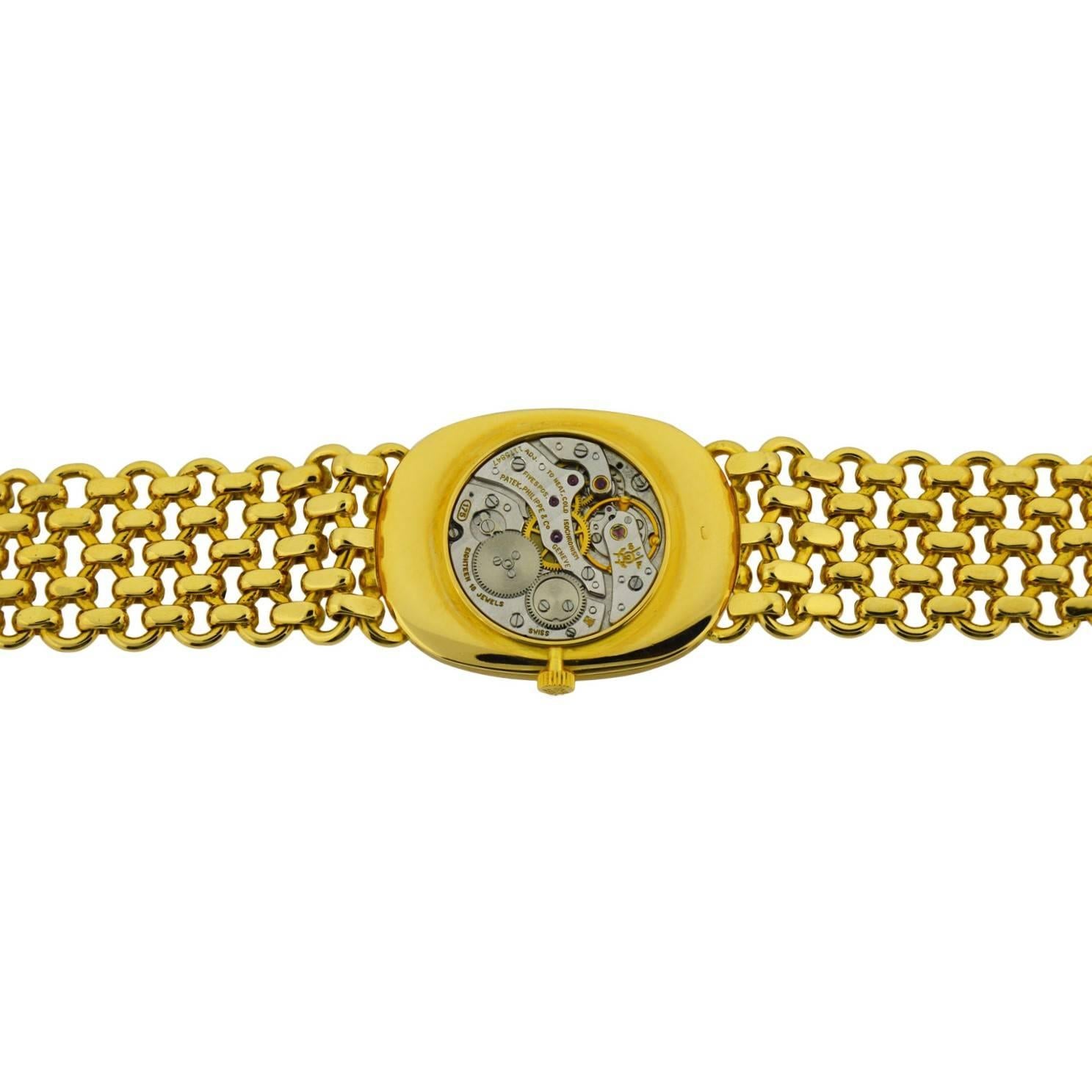 Patek Philippe Yellow Gold Bracelet Manual Winding Dress Watch 3