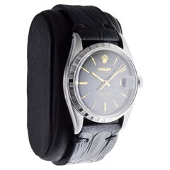 Rolex Stainless Steel Datejust with Rare Black Dial circa 1958