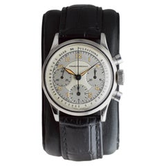 Girard Perregaux chronographe en acier inoxydable des années 1950