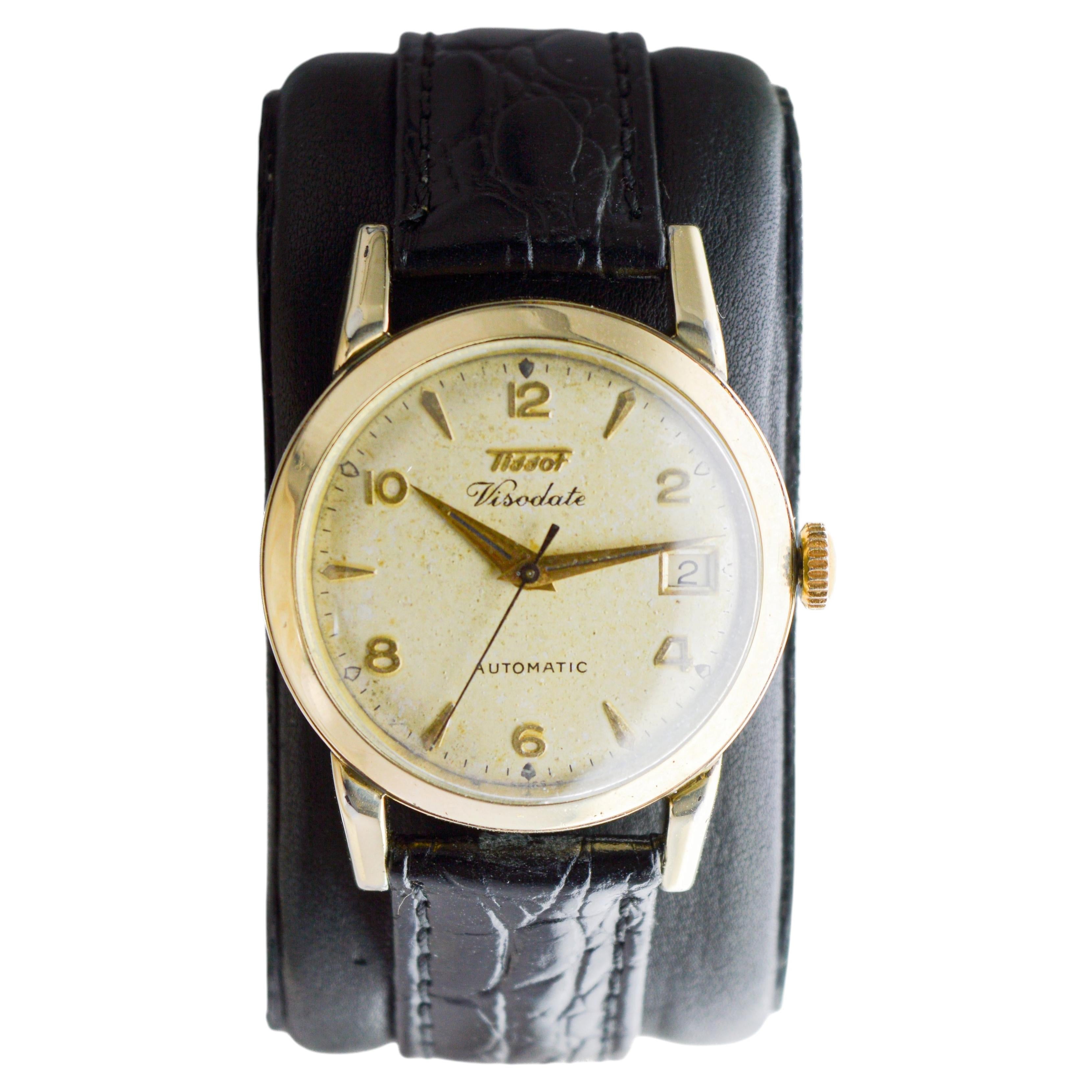 Tissot Gold Filled & Steel Visodate with Exceptional Patinated Dial circa 1950's