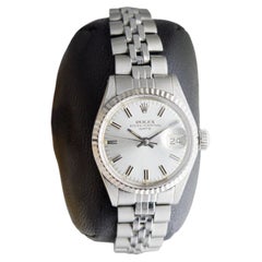 Rolex Ladies Steel Oyster Perpetual Date with an Original Silvered Dial 1969