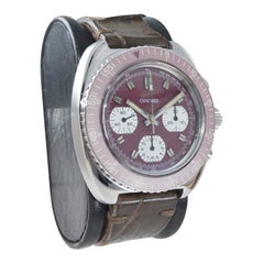 Concord Stainless Steel Three Register Chronograph Manual Watch