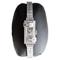 Blancpain 14Kt Solid White Gold Ladies Art Deco Watch circa 1940's