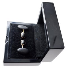 Art Deco Gold and Kiln Fired Enamel Solid Gold Cufflinks 1920's