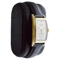 Gruen Yellow Gold Filled Curvex Art Deco Watch circa 1940