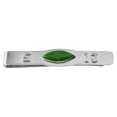 Geldklammer im Art-Déco-Stil aus 14 Karat Gold. Gold mit Jade und Diamanten 13. Mai oder Mai 2013