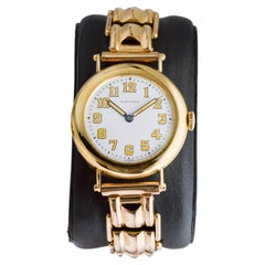 Montre Longines Art déco en or jaune massif 14 carats, datant de 1913 environ