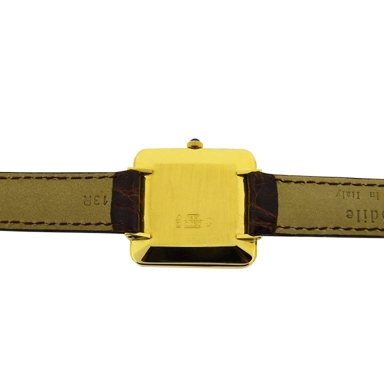 Neiman Marcus Ladies Yellow Gold Moderne Style Manual Watch For Sale at