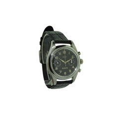Heuer Stainless Steel Black Star Dial Two Register Chronograph Wristwatch