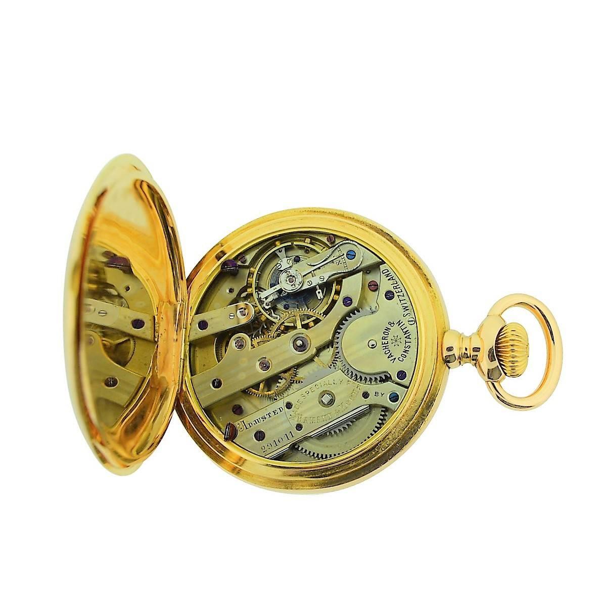 Vacheron Constantin Yellow Gold Open Faced Manual Winding Pocket Watch 1