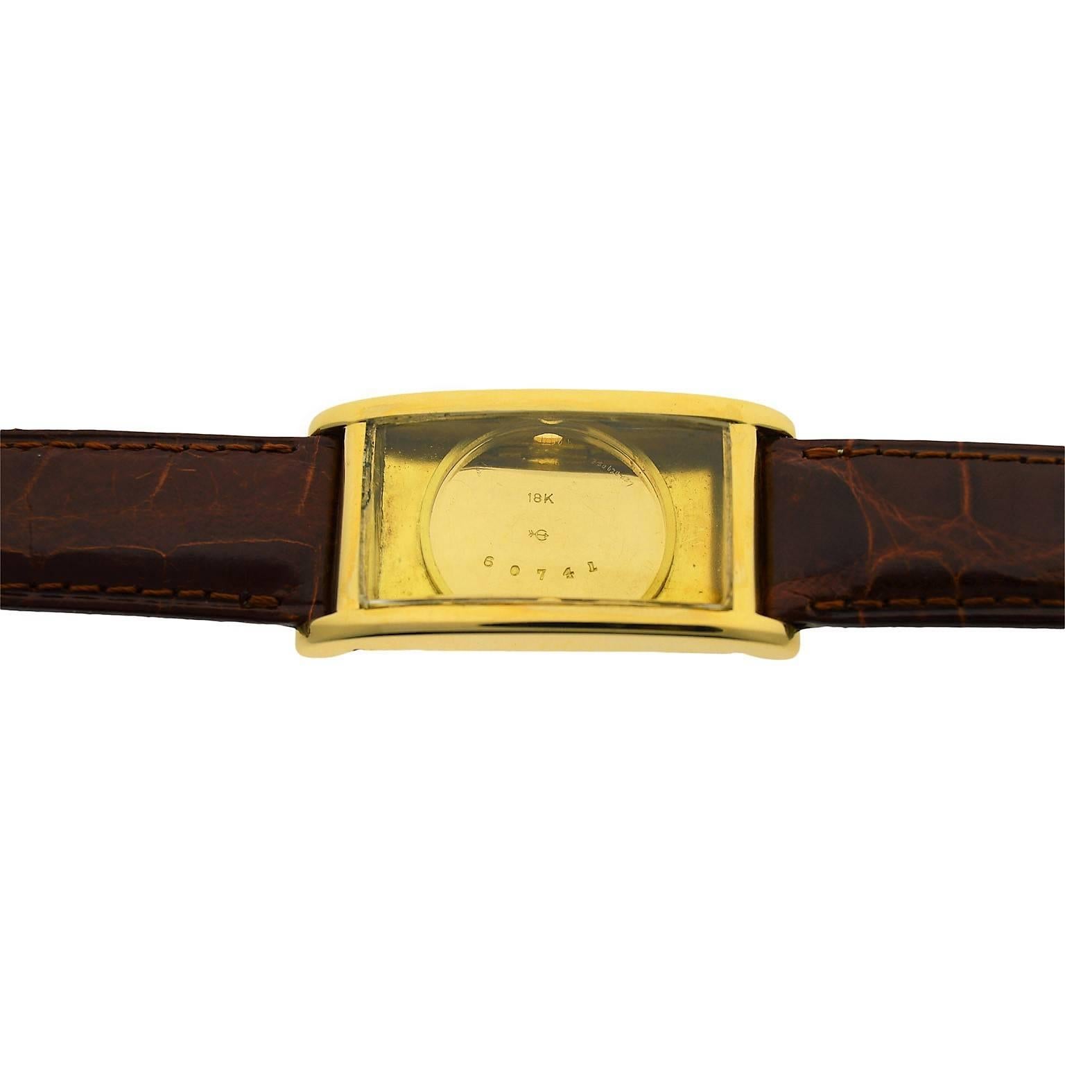 Tiffany & Co. 18Kt. Yellow Gold Art Deco International Watch Co. Rectangle Watch 5