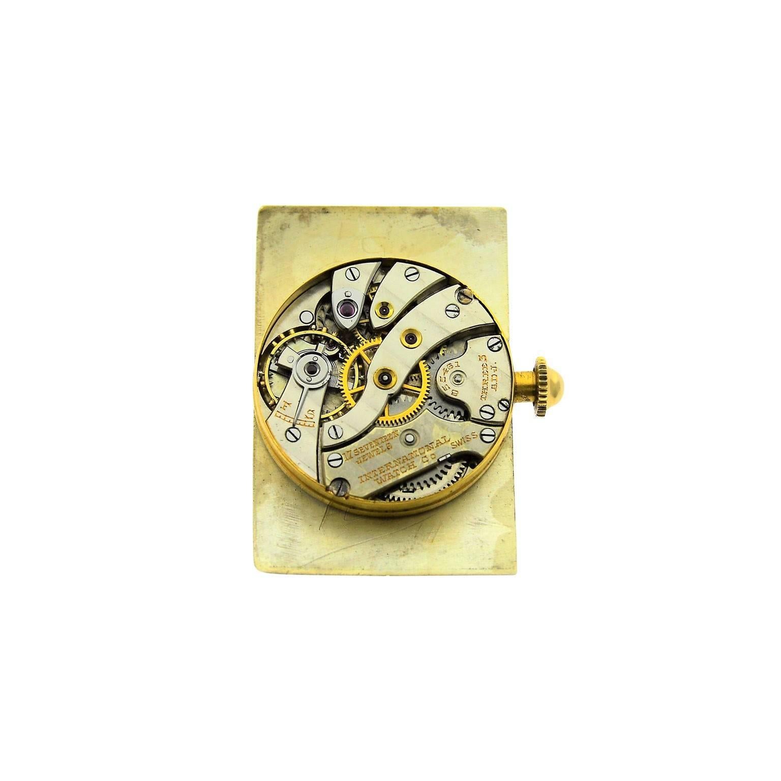 Tiffany & Co. 18Kt. Yellow Gold Art Deco International Watch Co. Rectangle Watch 6