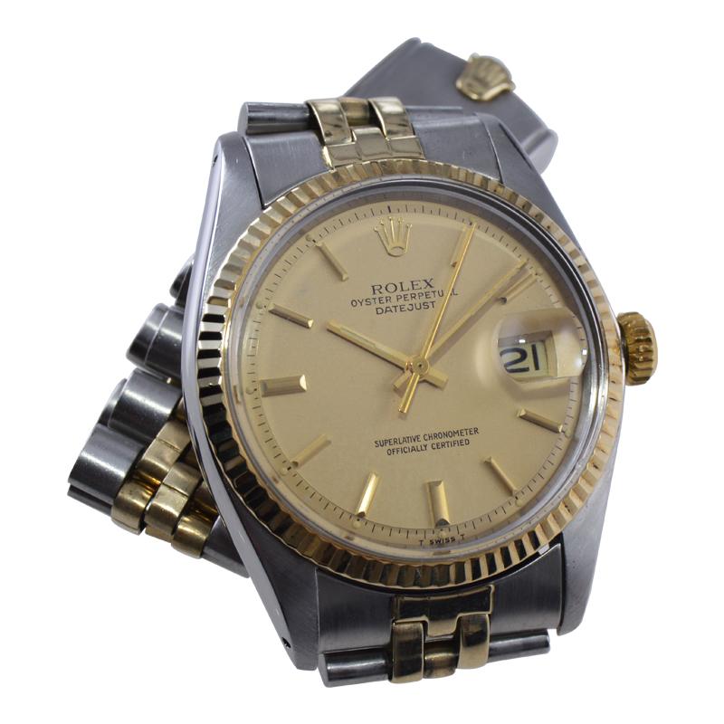 Rolex Yellow Gold Stainless Steel Datejust with Original Papers, circa 1979 1