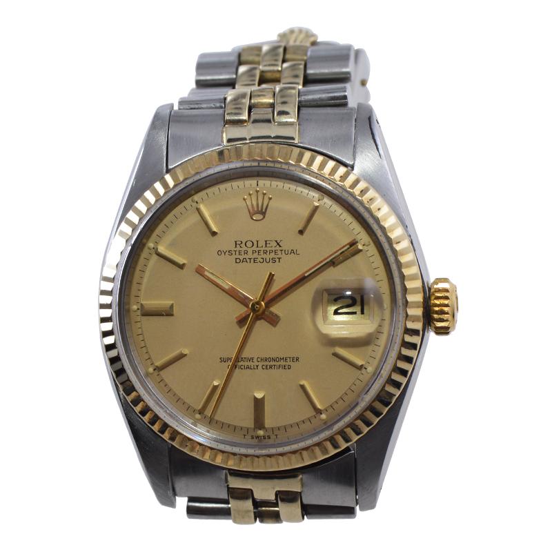 Rolex Yellow Gold Stainless Steel Datejust with Original Papers, circa 1979 3