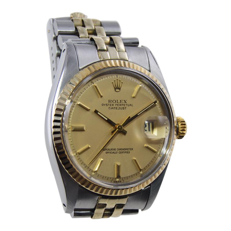 Rolex Yellow Gold Stainless Steel Datejust with Original Papers, circa 1979 4