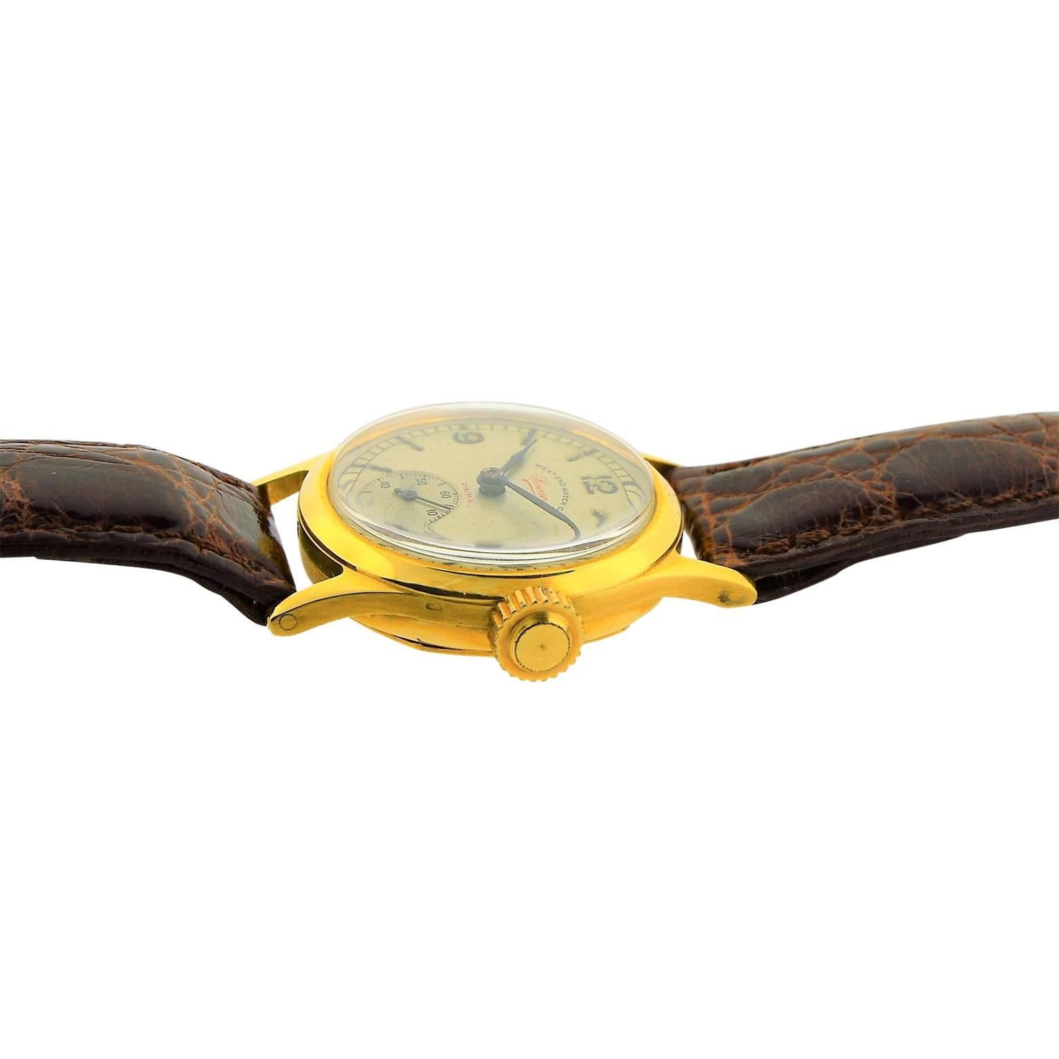 Art Deco West End Watch Co. Yellow Gold Calatrava Manual Watch, circa 1930s  