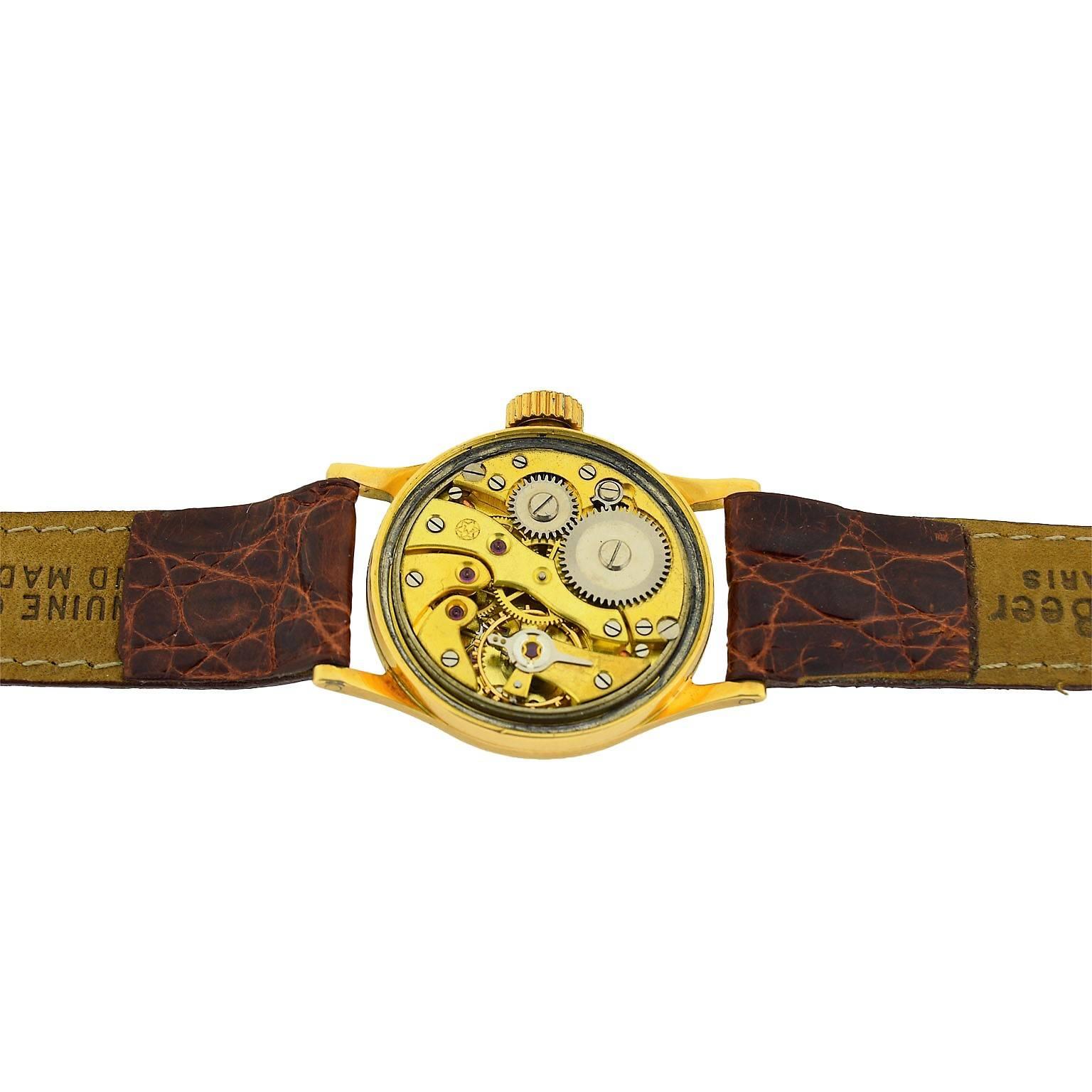 Women's or Men's West End Watch Co. Yellow Gold Calatrava Manual Watch, circa 1930s  
