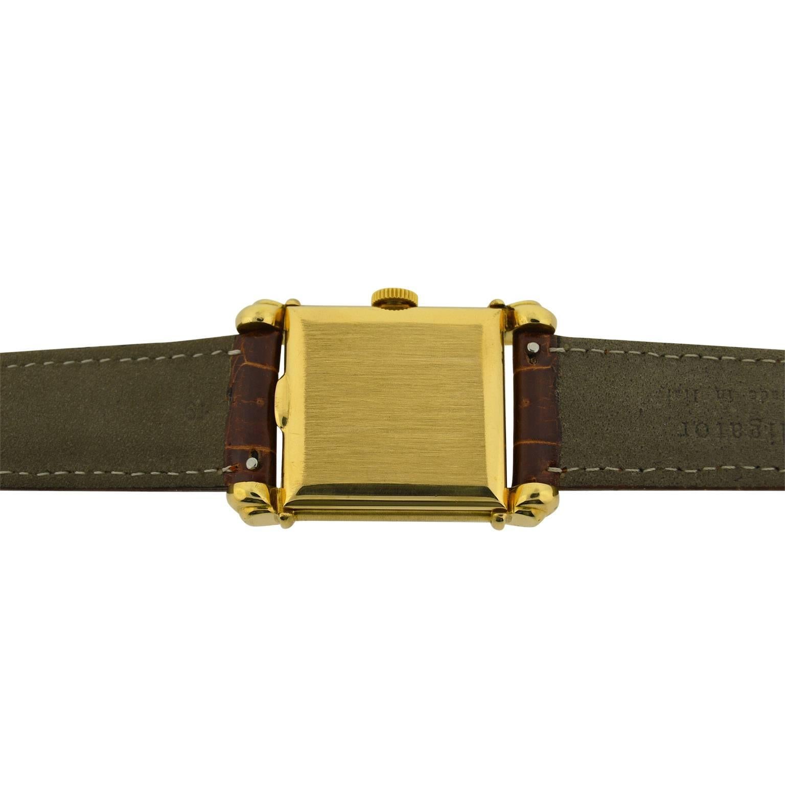 Women's or Men's Vacheron Constantin Yellow Gold Sterling Silver Dial Art Deco Manual Watch 